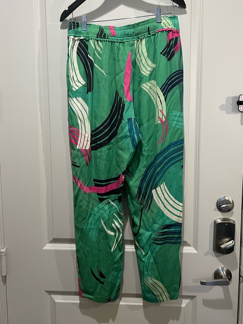 Anthropologie The Odells Green Abstract Print Tencel Pants Size L - Picture 3 of 5